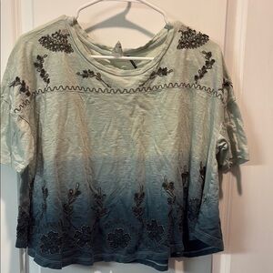Anthropologie Akemi + Kin Embroidered Ombre Top